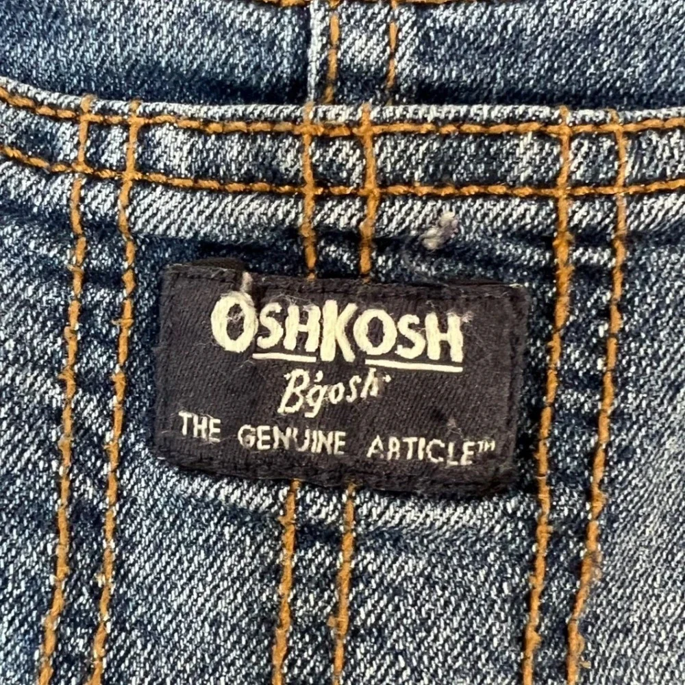 OshKosh Bgosh Kids 3T Blue Denim Carpenter Overalls Adjustable Straps Med Wash